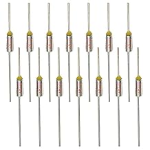 Fielect 20Pcs Fast Blow Thermal Fuses 100 Degree Celsius Thermal Cutoffs Fuse Circuit Cut-Off Temperature Thermal Fuse 250V 10A