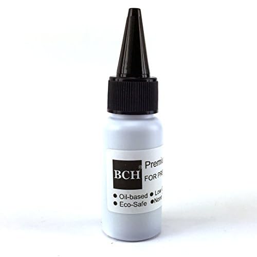 BCH Black Stamp Refill Ink - Oil-Based Ink for Roller Stamp, Pre-Inked, or Rubber Gel Pads - 20ml Bottle 0.68oz | Eco-Friendly, Low Odor, Waterproof, UV-Resistant Pigment Formula