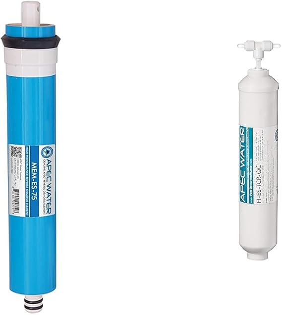 APEC 75 GPD Membrane and 10" High Capacity Inline Carbon Filter Bundle for Reverse Osmosis Systems