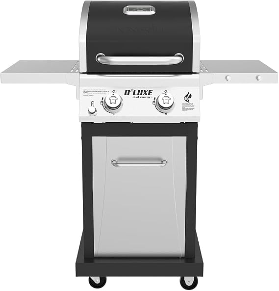 Nexgrill Deluxe 2-Burner Gas Grill, Compact with Foldable Shelves & 2 Hooks