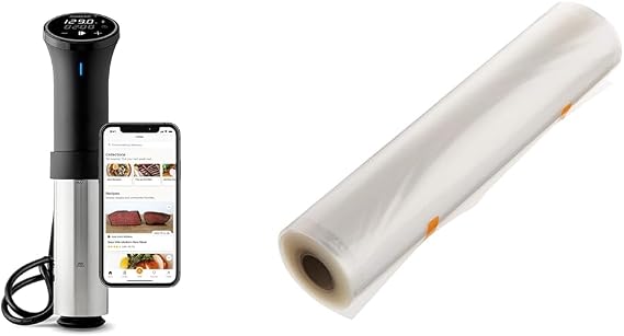 Anova Culinary Sous Vide Precision Cooker 3.0 (WiFi), 1100 Watts & Precision Vacuum Sealer Bag (Rolls),Clear,ANBR01, medium