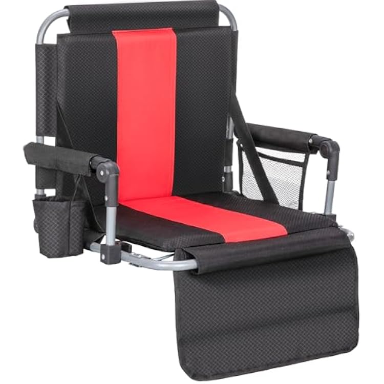 ALPHA CAMP Stadium Seats for Bleachers with Armrests - Thick Padded Bleacher Chairs with Back Support, Extra Wide Stadium Chair for Sports Events, Portable with Shoulder Straps & Pockets,1PC