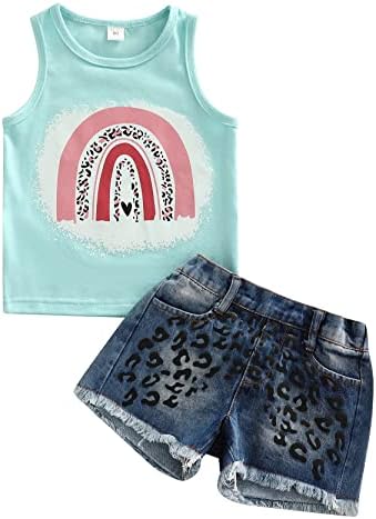 Toddler Baby Girls Smell The Rose T shirtTops  Denim Skirts Clothing Outfit Set