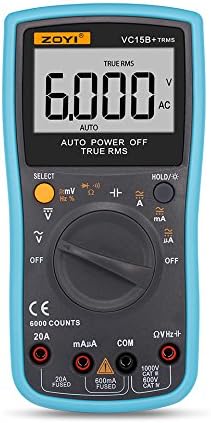 VC15B+ LCD Display Digital Multimeter Multifunction Voltmeter Ammeter Ohmmeter AC DC Tester 6000 Counts Backlight Auto Range