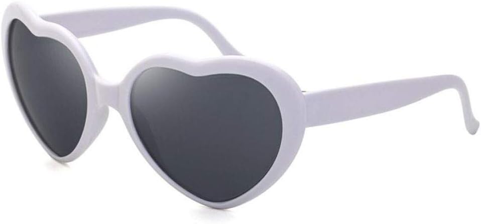 Tuplbcv at Become Night Love Lights Glasses Heart-Shaped Love Special Effects Glasses Gradient for Women White, One Size