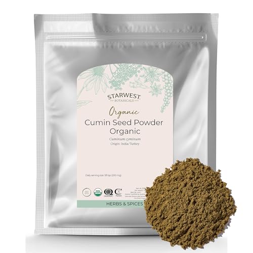 Starwest Botanicals Organic Ground Cumin Seed Powder - Dried Seasoning for Curry, Chili, Other Food, Rich & Earthy Spice, Non-GMO - Bulk 1 lb Bag
