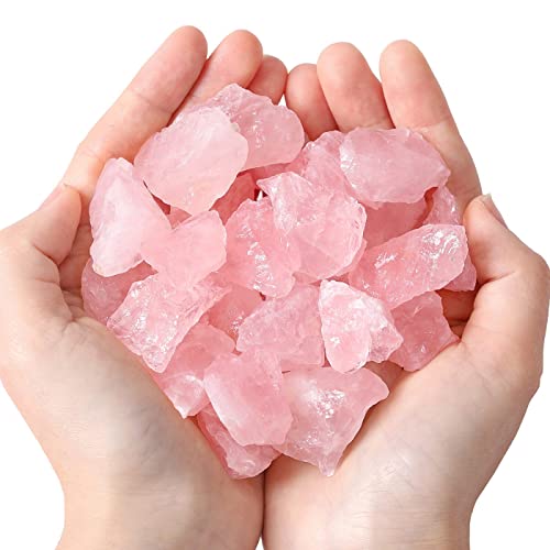 MAIBAOTA Natural Rose Quartz Crystals Bulk Raw Healing Crystal Stones 1 Raw Rough Gemstones Rocks for Tumbling Polishing Cutting Reiki Witch Quartz Crystals