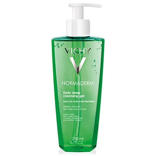 Vichy Normaderm Daily Deep Cleansing Gel Cleanser with Salicylic Acid, 6.7 Fl Oz.