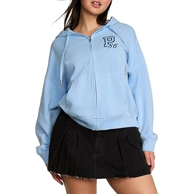Victorias Secret PINK Womens Campus Fleece Full-Zip Hoodie Sweatshirt XS-XL