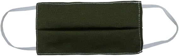 TFS Organic Cotton & Silk Face Mask - Reusable Washable Hypoallergenic Lightweight Fabric for Double Layered Protection - Reversible Design with Filter Pocket - Olive - Medium