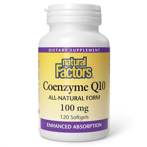 Natural Factors Coenzyme Q10 - Antioxidant Support Supplement Supports Cellular Energy Production - Better Absorption Aids Healthy Heart Function - 100 mg, 120 Softgels 120 Servings