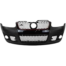 Full Set of Black Front Bumper Grille Grill w/Red Trim Honeycomb Hex Mesh Compatible with VW 2006 2007 2008 2009 MK5 Golf Jetta Rabbit GTI Style