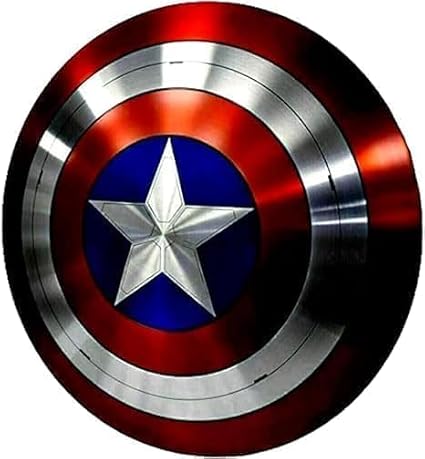 Captain Americaa Shield 22 Inch Mild Steel Cap America Round Shield Leather Grip Wall Decor Shield Rust Free Metal Gift Item
