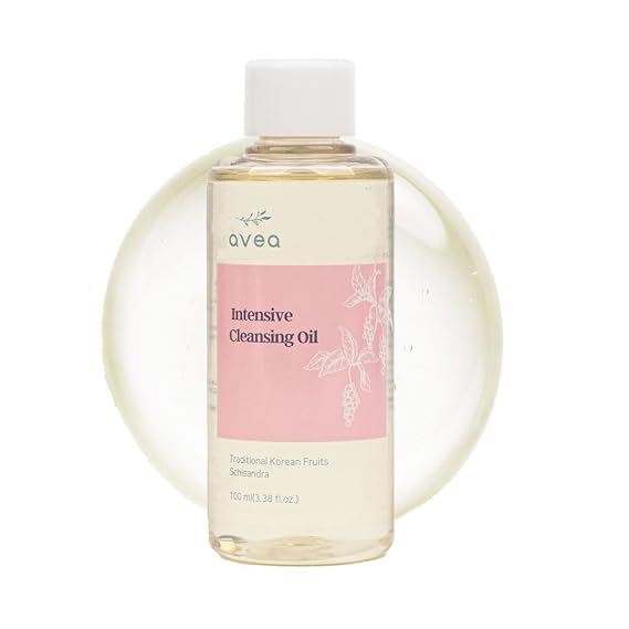 AVEA Intensive Cleansing Oil | Traditional Korean Schisandra Seed Oil | Six Plant-Based Oils | Powerful Cleansing for Waterproof Makeup | Rich, Hydrating Texture | 3.38 fl oz / 100ml