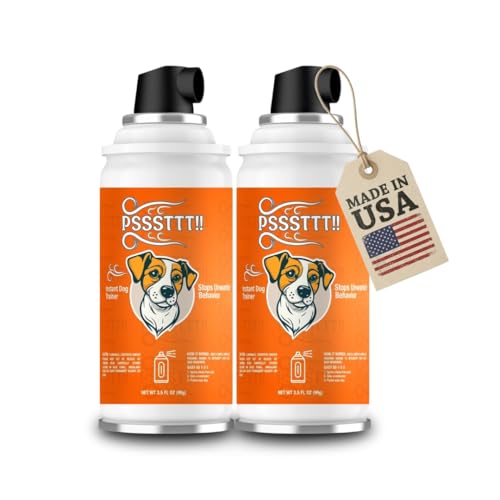 PSSSTTT! Dog Corrector Spray for Dogs 99g 2 Pack - Effective Behavior Training for Dogs, Dog Fight Deterrent - Safe & Humane No Jump or Bark, Air Spray for Dogs, Air Horn for Training