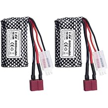 2PCS 7.4V 800mAh T-Plug Lithium Battery for YC100 HM161 HM162 HM166 HM201 9145 RC Toy Car RC 4WD High Speed Off-Road RC Car