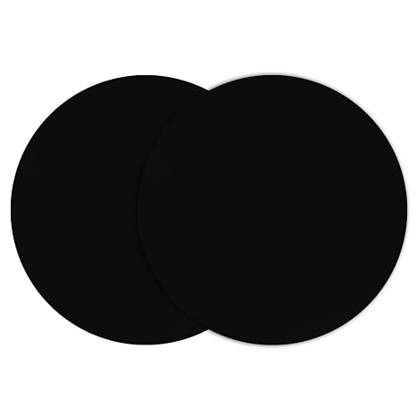 Silicone Microwave Mat 12 Inch, Non Stick Turntable Mat for Kitchen, Multi-Purpose Heat Resistant Oven Mat 2 Pack (Black)