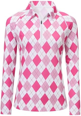 MoFiz Women's UPF 50+ Sun Protection Zip Up Long Sleeve Golf Tennis Hiking Shirt