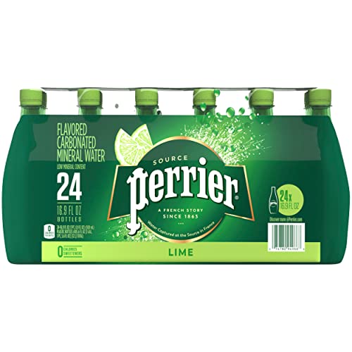 Perrier Lime Flavored Sparkling Water, 16.9 FL OZ Plastic Water Bottles 24 Count