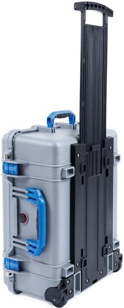 Silver Pelican Protector 1560 Case - Empty - Blue Handles & Latches.