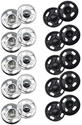 JOSDIOX 100 Sets Sew-on Snap Buttons, Fastener Sewing Press Button for Clothing(10mm)
