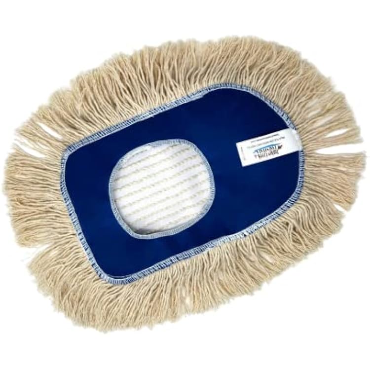 Turkey Creek Essentials 10 Inch x 6.5 Inch Wedge Dust Mop Refill for Industrial, Home & Commercial Use, Washable Natural Cotton for Standard 8 Frame