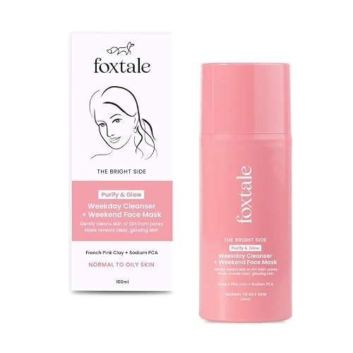 Purify & Glow Cleanser  Clay Mask - Deep Cleanses Pores, Exfoliating Glow Facial, Instantly Gives Bright Skin, For Normal, Oily and Combination Skin, Men & Women - 100ml
