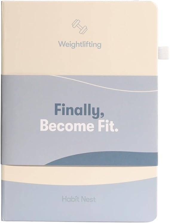 The Weightlifting Transformation Gym Buddy Journal by Habit Nest. 12-Week Trainer & Progress Tracker. Requires Full Gym Equipment. 65 Video Guided Workouts with Sets, Reps & Tracking Space.