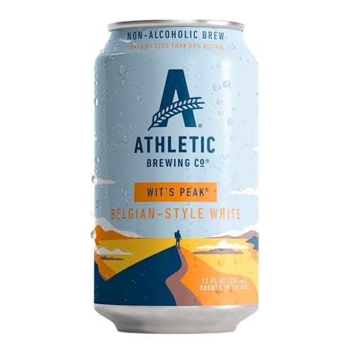 Athletic Brewing Company Craft Non-Alcoholic Beer - 12 Pack x 12 Fl Oz Cans - Wits Peak - Low-Calorie, Award Winning, 100% Vegan - Exploding with Cues of Citrus, Coriander, and Wheat