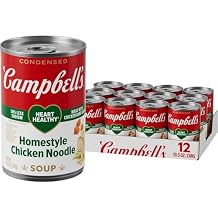 Campbells Condensed Heart Healthy Homestyle Chicken Noodle Soup, 10.5 oz Can (12 Pack)