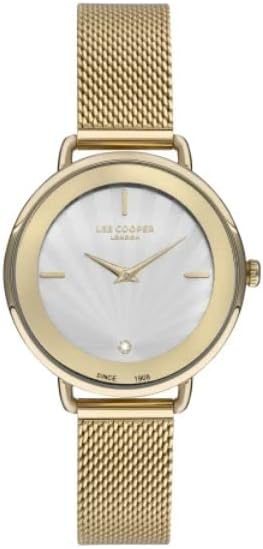 Lee Cooper LC07400.130 Ladies Yellow Gold Watch with White Dial