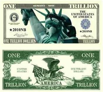 Trillion Dollar Novelty Bill With Bill Protector