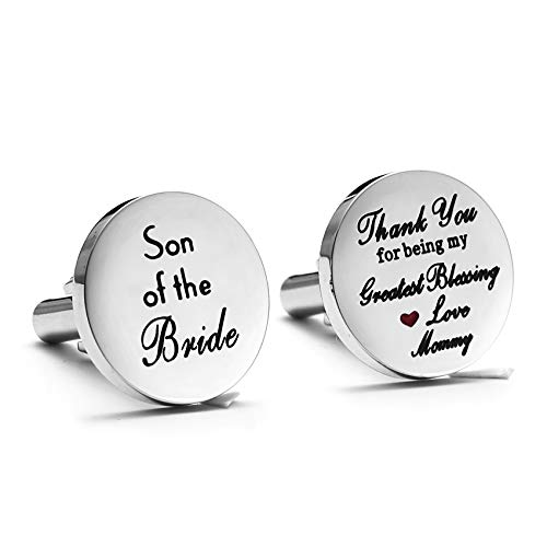 Melix Home Son of The Bride Cuff Links - Thank You for Being My Greatest Blessing Cuff Links