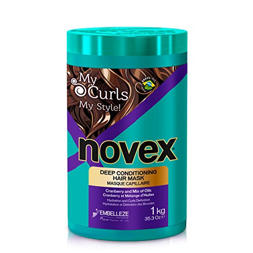Novex My Curls Deep Conditioning Hair Mask Cream 35.2oz Moisturizing Treatment Defines Curls, Controls Volume, Reduces Frizz, Adds Softness, for All Curly Hair Types