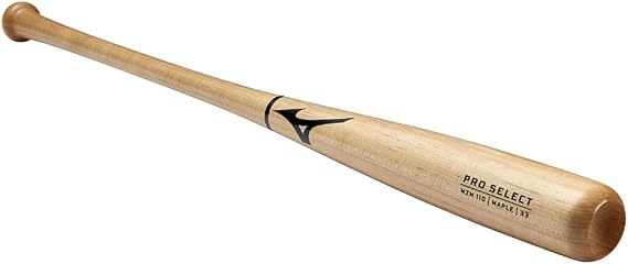 Mizuno Pro Select Maple Wood Baseball Bat | Rock Hard Maple | Compressed Barrel | Ink Dot | Cupped End