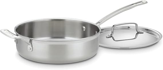 Cuisinart MCP33-24HN MultiClad Pro Stainless 3-1/2-Quart Saute with Helper and Cover Skillet, 3.5-Quart, Saute Pan w/Helper & Cover