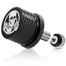 Stainless Knurled Fender Rear Seat Bolts Screw and Nut Kit 1/4"-20 Thread Quick Mount Skull Pattern Compatible with Harley Touring Softail Dyna Sportster CVO Fatbob 1996-2025