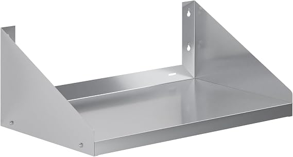 Stainless Steel Microwave & Appliance Wall Shelf | Custom Sizes | Metal Utility Shelving | Heavy Duty | Commercial Grade | Wall Mount | NSF |