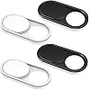 CloudValley Webcam Cover Slide, 0.023in Camera Cover Fit for Laptops, iMac, iPad, PC/Computer, Tablets, Ultra-Thin Web Blocker Protecting Your Privacy [2 Black+2 White]