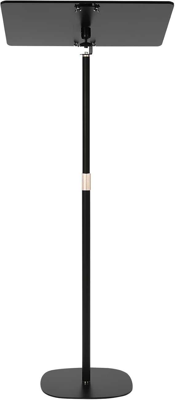 Acrylic Podium Stand, Portable Metal Podium Stand Adjustable Height 31.5-51.18inch Conference Pulpit Podium Carbon Steel Body and Base for Church School Lectern 0-90 Angle Adjustable (Black)