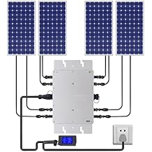 1200W Solar Grid Tie Micro Inverter, Waterproof IP65 Pure Sine Wave Inverter with AC Data Monitoring Display LCD Screen, Micro Inverters for 30V/36V Solar Panels (1200w)