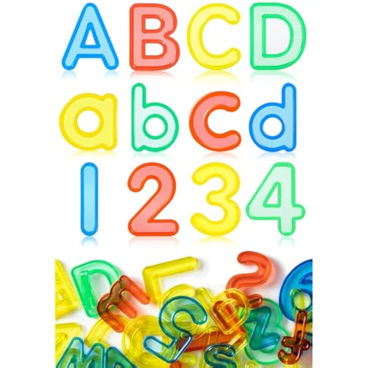 66 Pcs Translucent Letters and Numbers About 2 Inches - Plastic Alphabet Letters for Kids Ideal for Light Table Activities, Counting & Spelling Fun