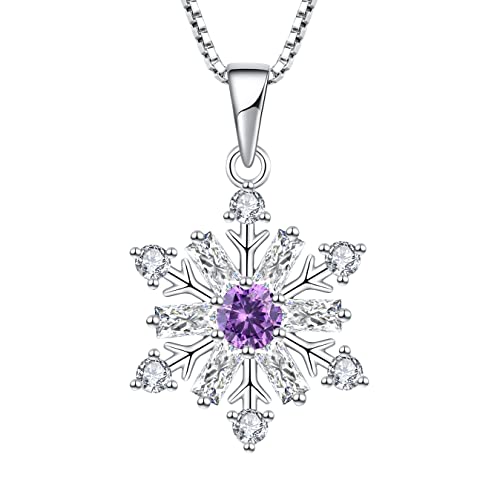 STARCHENIE Snowflake Necklace 925 Sterling Silver Snowflake Pendant Jewelry Gift for Women