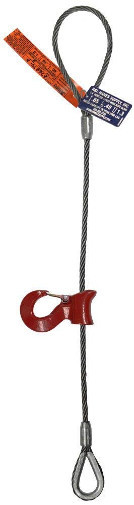 Single Leg Wire Rope Sling | 2.5 Ton Vertical Rated Capacity | Flemish Eye Loop to Heavy-Duty Thimble with Sliding Choker | 12 Dia. | 20 Length | EIPS 6x25 IWRC | Hanes Supply HSI Heavy Duty