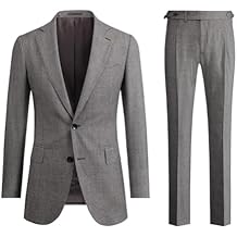 Plaid Men Suits Business Formal Gray Men's Suit Set Gentleman Casual Groom Wedding Blazers Suit Jackets(54 Code)
