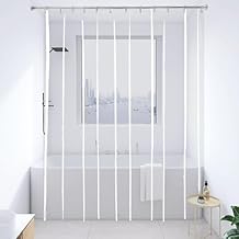 YISURE Super Extra Long Clear Shower Curtain Liner, 108 inch Long Plastic PEVA Waterproof Shower Curtain for Patio, with 3 Magnets 72x108, 12 Pack Stainless Steel Hooks Included