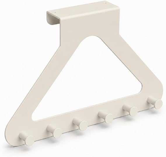 Orret Home Beyaz Kapı Arkası 6 Kancalı Modern Askı Üçgen Tasarımlı Kapı Askılığı Metal Düzenleyici Çok Amaçlı Havlu Çanta Mont Askısı Pratik Organizer