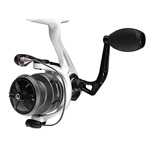 Quantum Accurist Spinning Fishing Reel, Size 30 Reel, Changeable Right- or Left-Hand Retrieve, Oversized Non-Slip Handle Knob and Continuous Anti-Reverse Clutch, White