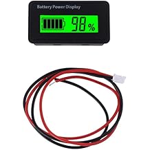 12v 24v 48V Battery Voltage Meter with LCD Display Green Backlight Battery Monitor Capacity Meter Level Battery Capacity Monitor