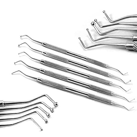 MEDSPO Professional Dental Probes Composite Filling Plugger | William Who | Explorer Root Pulp Canal Spreader Scaler | Mouth Mirror Tartar Remover | Instruments (Ball Burnishers (706,707,708,709,710))